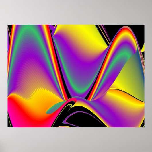 Magic of Colors Abstract 3D Rainbowart Poster (Voorkant)
