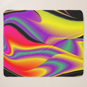 Magic of Colors Abstract 3D Rainbowart Sherpa Deken