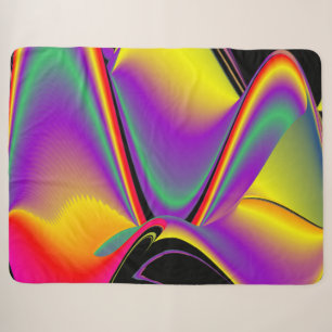 Magic of Colors Abstract 3D Rainbowart Sherpa Deken