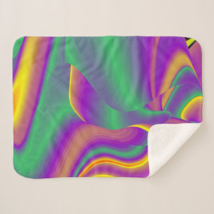 Magic of Colors Abstract 3D Rainbowart Sherpa Deken