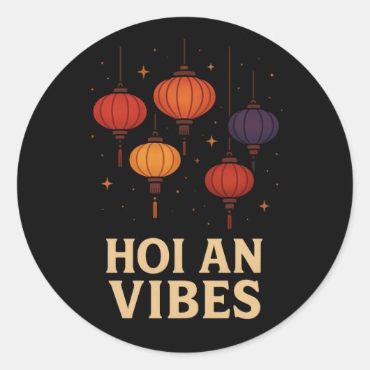 Magic of Hoi An – Lantern Art  Ronde Sticker (Voorkant)