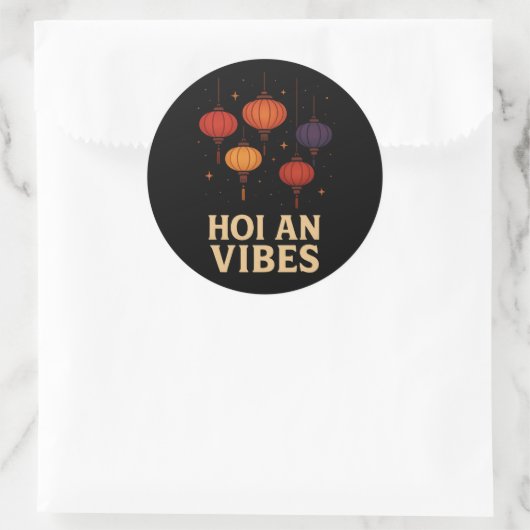 Magic of Hoi An – Lantern Art  Ronde Sticker (Tas)