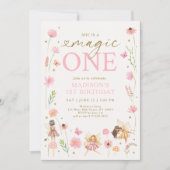 Magic One Floral Fairy Garden Verjaardag Kaart (Voorkant)