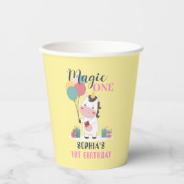 Magic One Unicorn 1st Birthday Papieren Bekers
