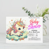 Magic Online Custom Eenhoorn Baby shower Kaart (Staand voorkant)