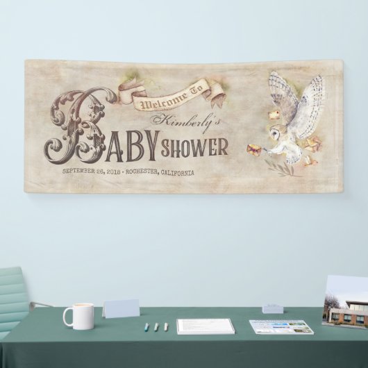 Magic Owl Baby shower Welcome Banner (Beurs)