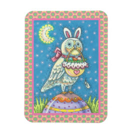 MAGIC OWL & EASTER BASKET, HOLIDAY BIRD MAGNET MAGNEET