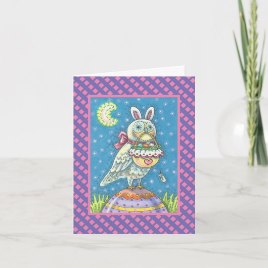 MAGIC OWL & EASTER BASKET WENSKAART Verse Feestdagen Kaart (Voorkant)
