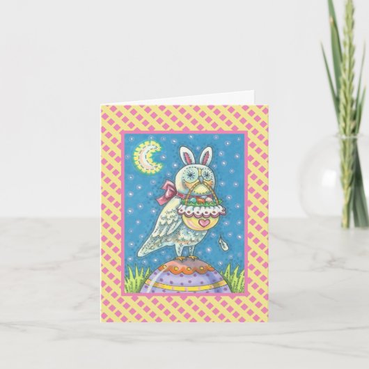 MAGIC OWL & EASTER BASKET WENSKAART Verse Feestdagen Kaart (Voorkant)