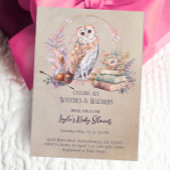 Magic Owl Girl Wizard Baby shower Kaart