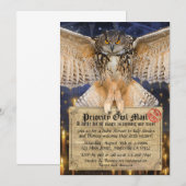 Magic Owl Mail Letter voor een Wizard Baby shower Kaart (Voorkant / Achterkant)