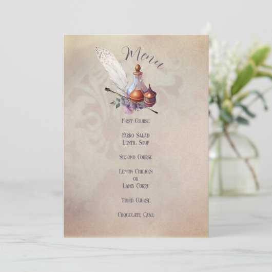 Magic Owl Party Flat Menu Kaart (Staand voorkant)