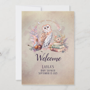 Magic Owl Welkom Baby shower Kaart