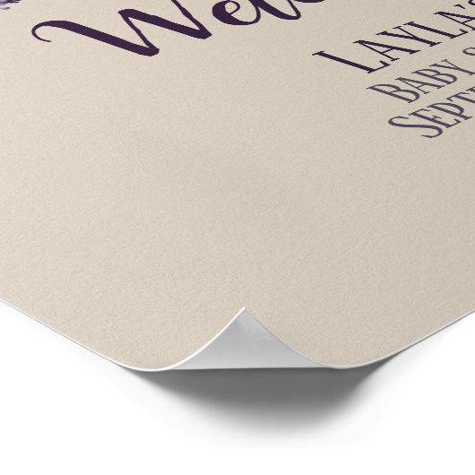 Magic Owl Welkom Baby shower Poster (Hoek)