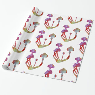 Magic paddenstoelen roze Waterverf Cadeaupapier