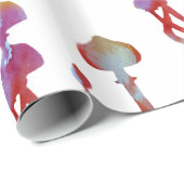 Magic paddenstoelen roze Waterverf Cadeaupapier (Rol Hoek)