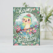 Magic Parrot Digitale Verjaardag Kaart (Staand voorkant)