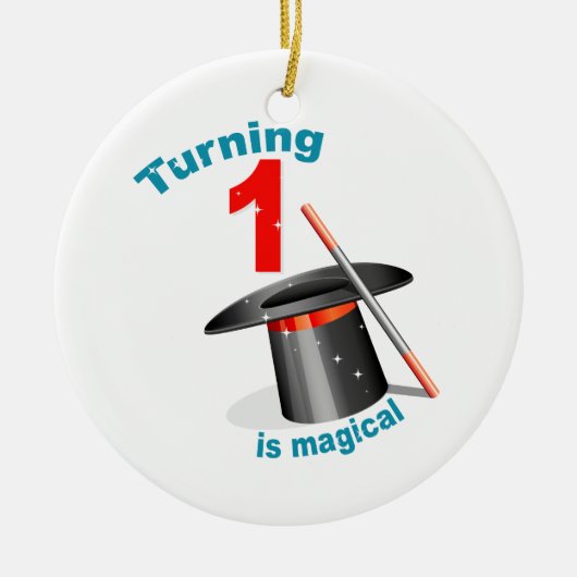 Magic Party 1st Birthday Keramisch Ornament (Voorkant)