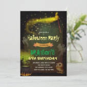 Magic Party verjaardagsuitnodiging Kaart (Staand voorkant)