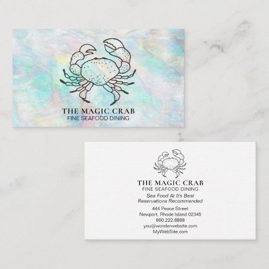 ** Magic Pastel Crab Fine Dining door het Zee Visitekaartje (Voorkant / Achterkant)