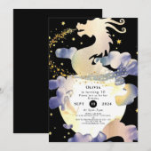 Magic Pastel Dragon Verjaardag Kaart (Voorkant / Achterkant)