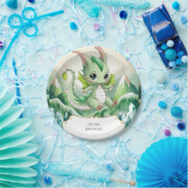 Magic Pastel Dragon Verjaardag Papieren Bordje