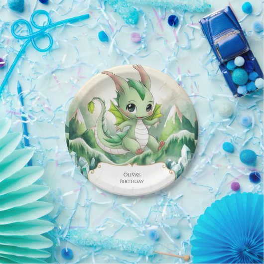 Magic Pastel Dragon Verjaardag Papieren Bordje (Feest)