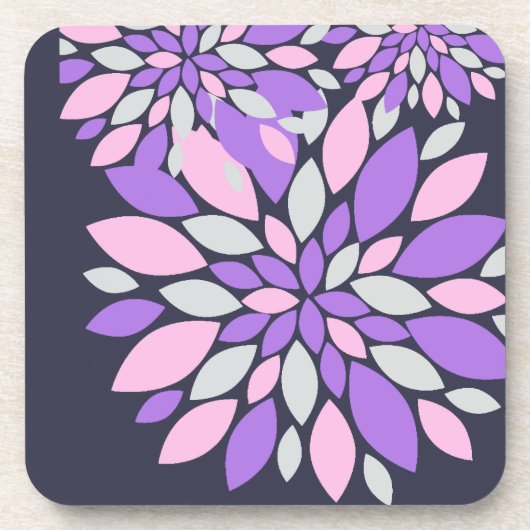 Magic Petals Purple Flowers Bier Onderzetter (Voorkant)