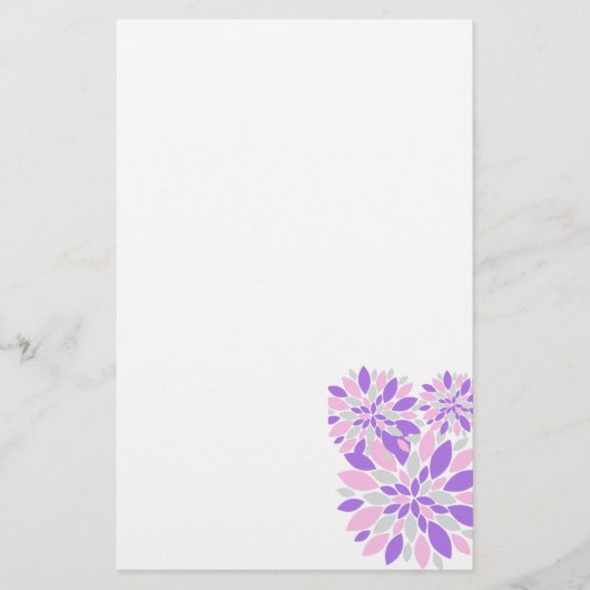 Magic Petals Purple Flowers Briefpapier (Voorkant)