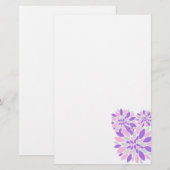 Magic Petals Purple Flowers Briefpapier (Voorkant / Achterkant)