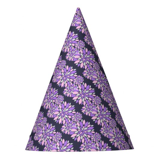Magic Petals Purple Flowers Feesthoedjes (Voorkant)