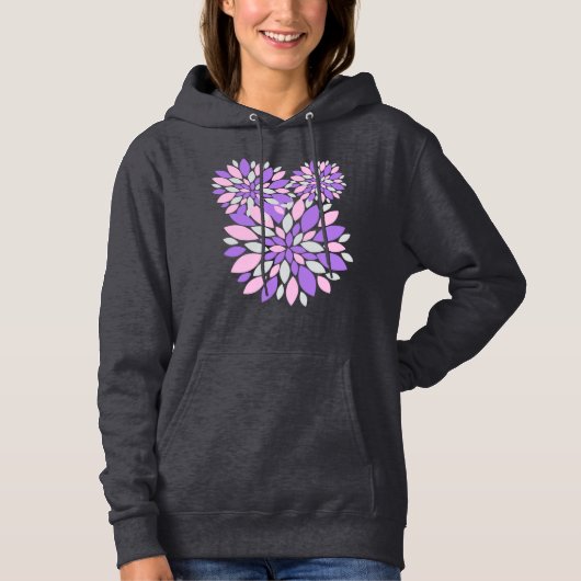 Magic Petals Purple Flowers Hoodie (Voorkant)