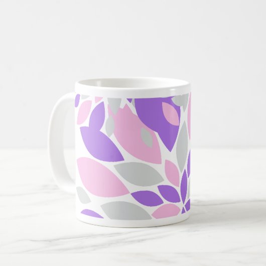 Magic Petals Purple Flowers Koffiemok (Voorkant links)