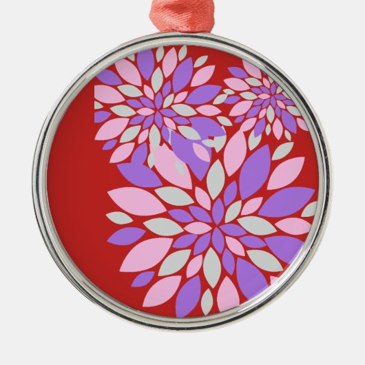 Magic Petals Purple Flowers Metalen Ornament (Voorkant)
