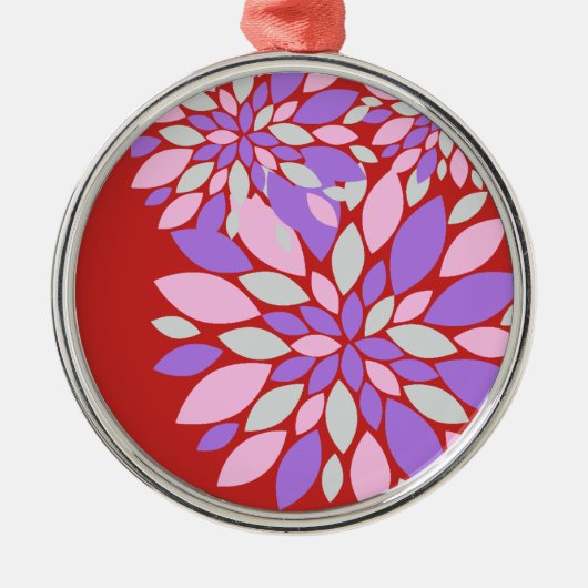 Magic Petals Purple Flowers Metalen Ornament (Voorkant)