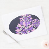 Magic Petals Purple Flowers Ovale Sticker (Envelop)