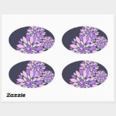 Magic Petals Purple Flowers Ovale Sticker (Vel)