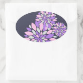 Magic Petals Purple Flowers Ovale Sticker (Tas)