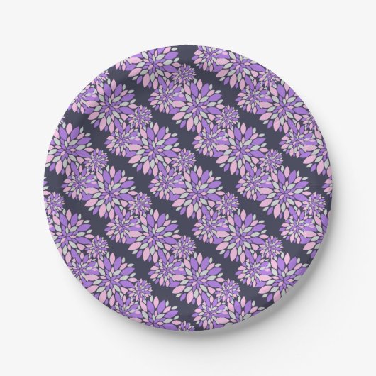 Magic Petals Purple Flowers Papieren Bordje (Voorkant)