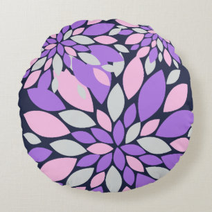 Magic Petals Purple Flowers Rond Kussen
