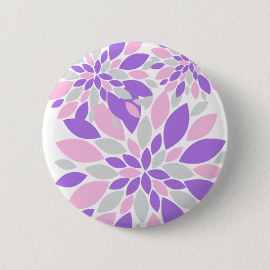 Magic Petals Purple Flowers Ronde Button 5,7 Cm (Voorkant)