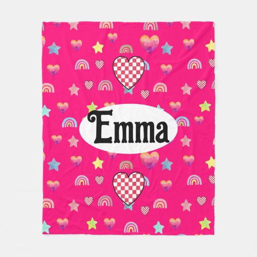 Magic pink candy world fleece deken (Voorkant)