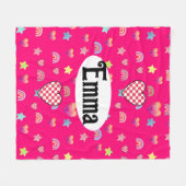 Magic pink candy world fleece deken (Voorkant (Horizontaal))