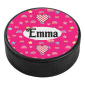 Magic pink candy world hockey puck (3/4)