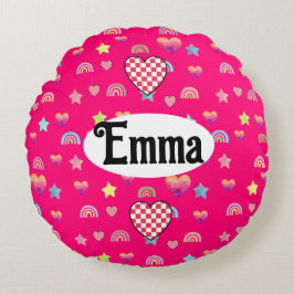 Magic pink candy world rond kussen