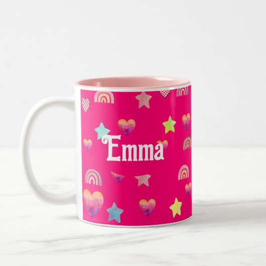 Magic pink candy world tweekleurige koffiemok (Links)