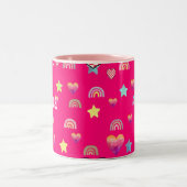 Magic pink candy world tweekleurige koffiemok (Center)