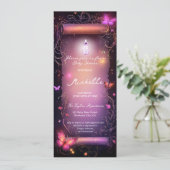 Magic Pink Enchanted Forest Scroll Baby shower Kaart (Staand voorkant)
