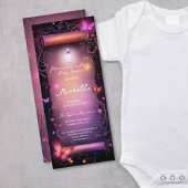 Magic Pink Enchanted Forest Scroll Baby shower Kaart
