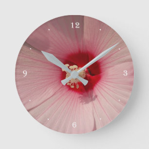Magic Pink Flower Foto Ronde (Medium) Wandklok